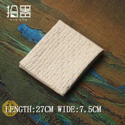 Retro Chinese Geborduurde Theedoek Japanse Thee Doek Pot Pad Tafelkleed Absorberende Katoen Hennep Verdikte Thee Plaat Accessoires: white 01