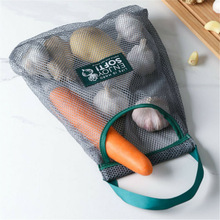 Newest Woman Breathable Wall Handle Onion Garlic Hanging Storage Bags Fish Net Vegetable Kitchen Shopping Bags