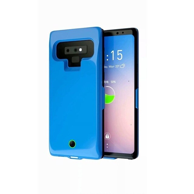 NTSPACE 7000mAh Backup Power Bank Cases for Samsung Galaxy Note 9 Battery Case External Battery Powerbank Charging Case Capa: Blue
