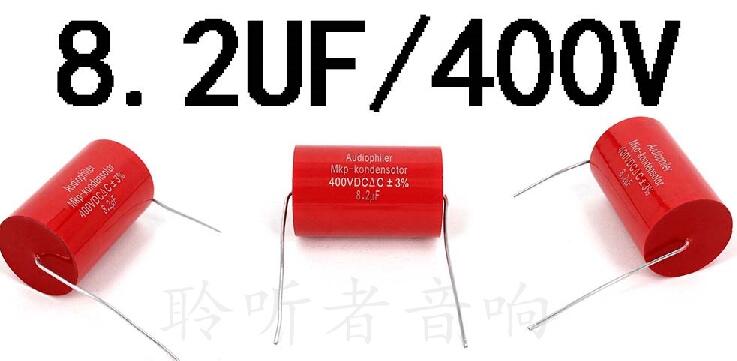 2 pieces Axial MKP 4.7 5.6 6.8 7.5 8.0 8.2 10 UF 400V Metal Film Coupling Divider Capacitor Ampl: 8.2UF 400V