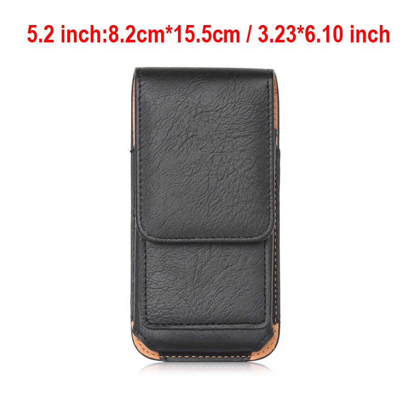 Yiang heuptas heren pu leer litchi patroon 360 flip mobiele telefoon tas heuptas retro riemclip tas leren riemtas zwart: 5.2 inch zwart