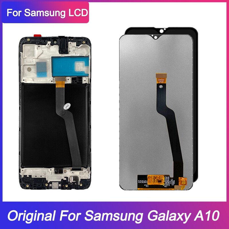 6.2 &quot;Originele Lcd Voor Samsung Galaxy A10 A105 A105F SM-A105F Lcd-scherm Vervanging Digitizer Vergadering Met Frame