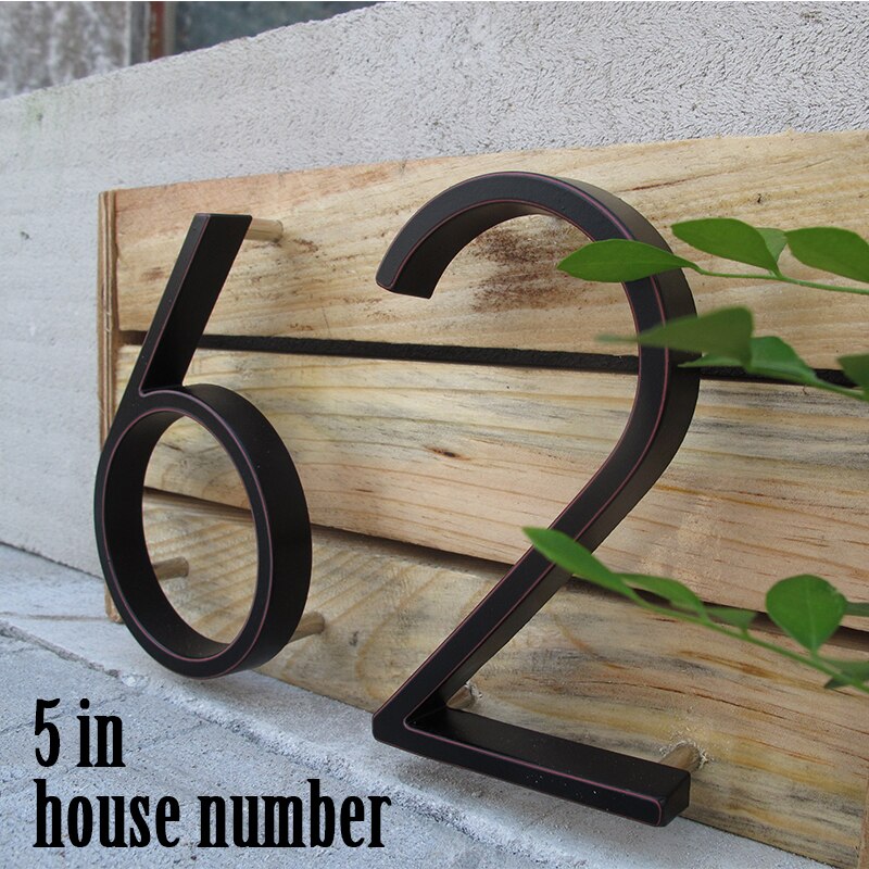 5 in Modern House Number Hotel Home Door Number Outdoor Address Plaque Zinc Alloy Number for House Address Sign #7