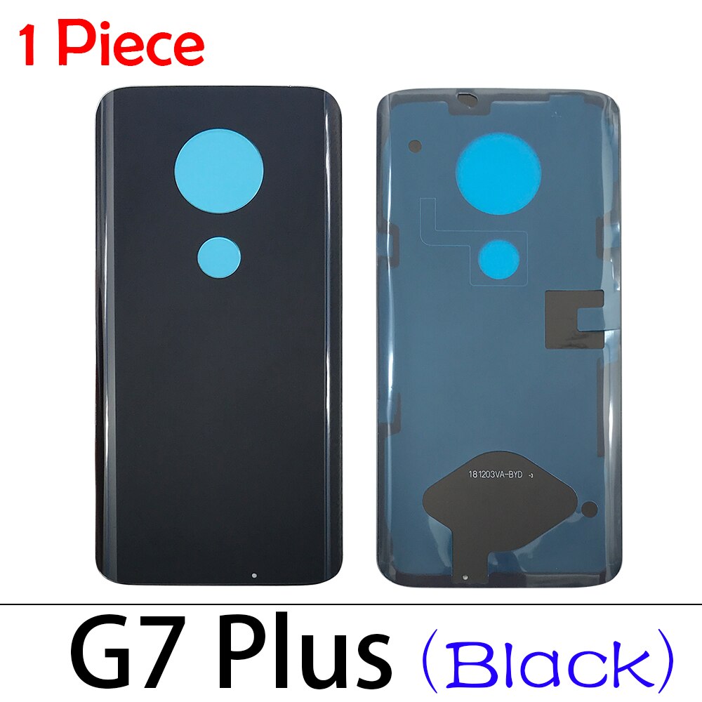 1 sztuk tylna szyba tylna pokrywa dla Moto One / G6 G7 G8 Plus / G7 moc/jeden makro baterii drzwi obudowa baterii tylna pokrywa klej: G7 Plus black