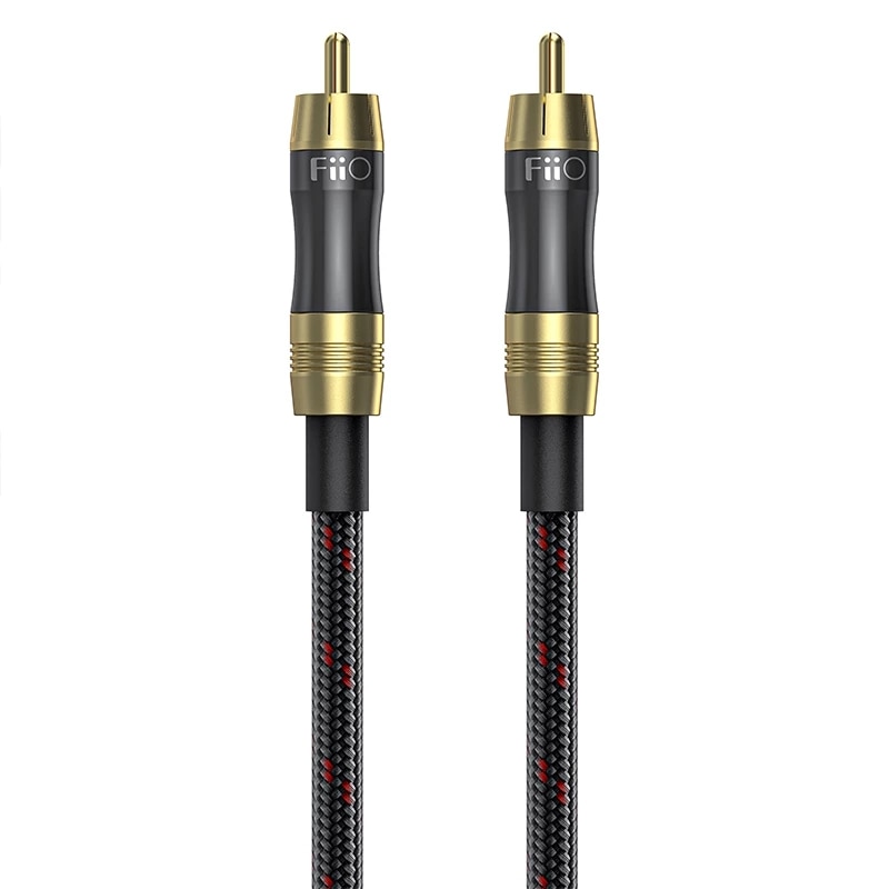 Fiio-Cable Coaxial de Audio Digital LR-RCA1, conector RCA chapado en oro de 50cm para amplificador de TV y PC, K5 Pro, BTA30, LR, RCA1