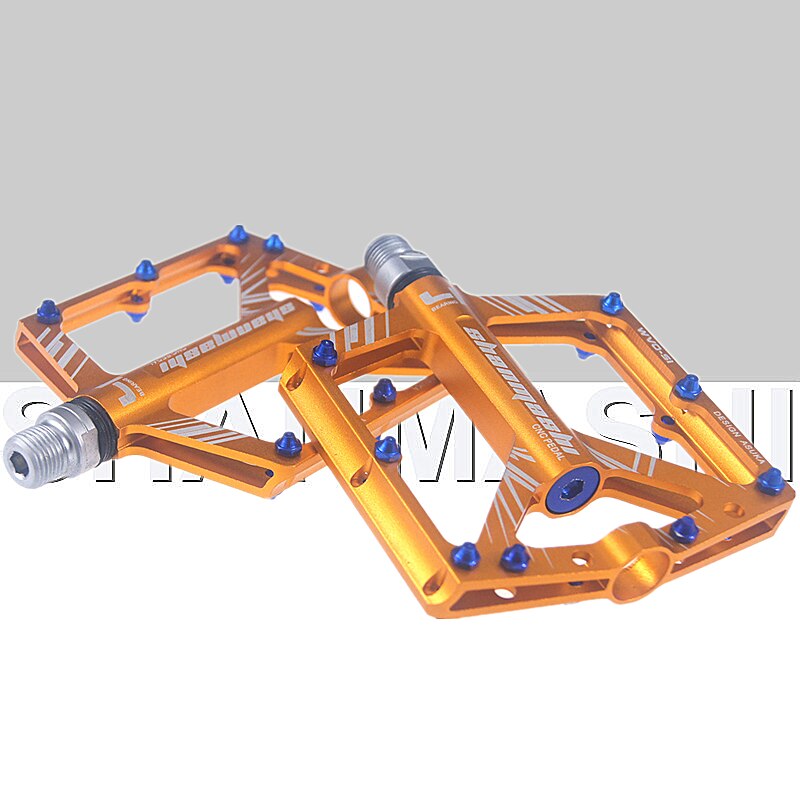 Aluminium Fiets Palin Pedaal Racefiets Pedalen Ultralight Mountainbike Pedaal Fiets 4-Lager Anti-Slip Pedaal Fiets accessoires: Gold