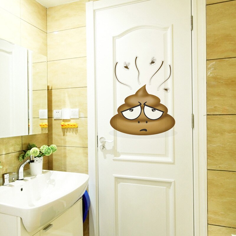 Wall Sticker Vinyl Decals Toilet Stickers Cute Poo Home Decoration Poster Toilet Cover Funny Stickers