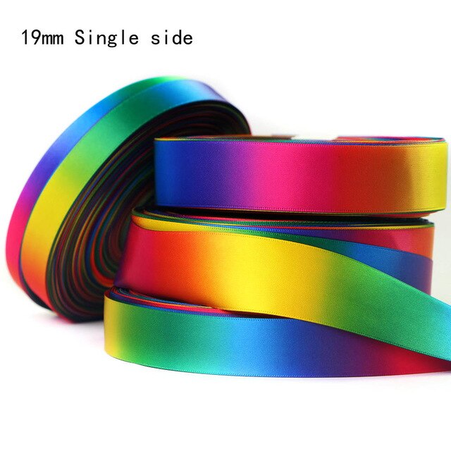 Gradiënt Kleur Zijdeachtige Grosgrain Linten Wedding Festival Party Decoraties Bow Craft Kaart Wikkelen Levert Diy 10Mm 5Yards: 4.  19mm Single side