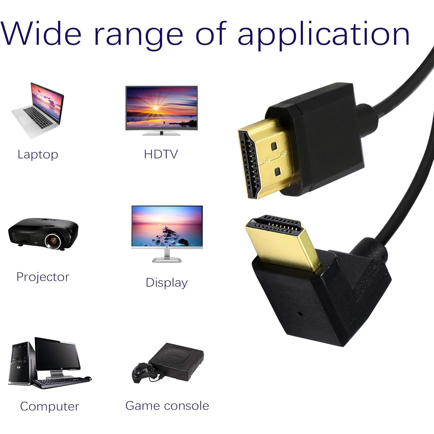 4K Elbow HDMI-compatible Extension Cable 90 Degree Down Angle Male to Female For HDMI 2.1 Cable 3D 60Hz Video HDR for TV Monitor