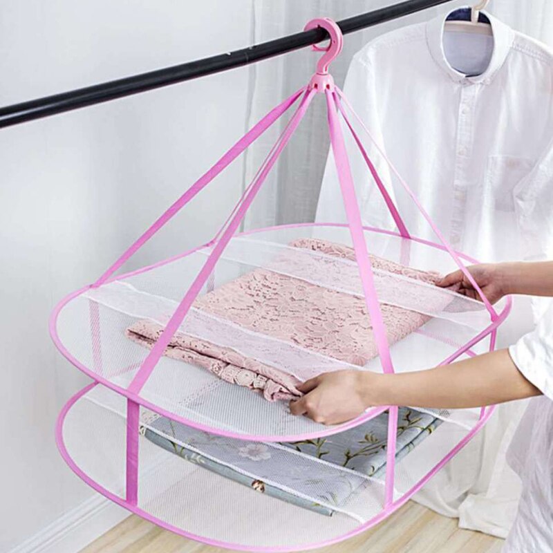 Typ haka kosz robić suszenia gospodarstwa domowego dwuwarstwowe skarpety suszenie netto ubrania płaskie netto kieszeń wieszak na ubrania składany 1 sztuka
