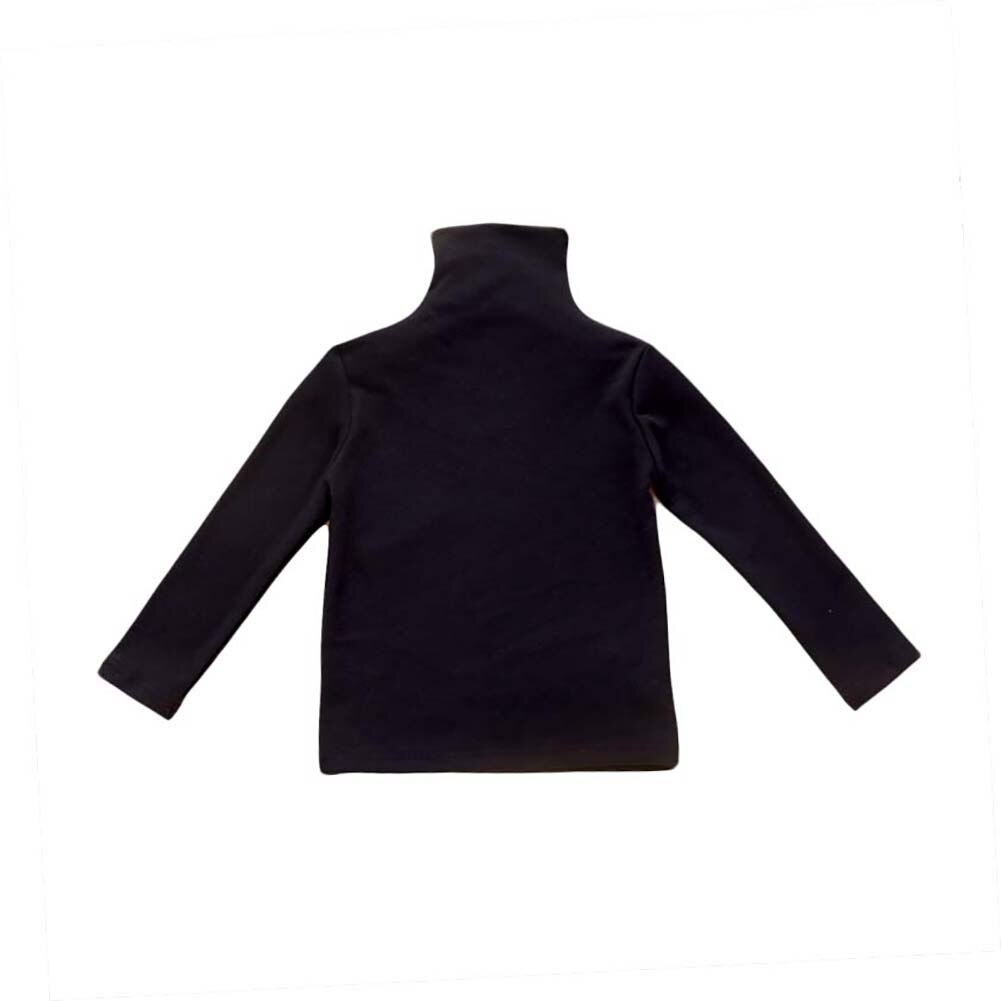 Peuter Infant Kid Kind Meisje T-shirt Wit Zwart Grijs Herfst Lange Mouwen Coltrui Herfst T Shirt Top: Black / 4T
