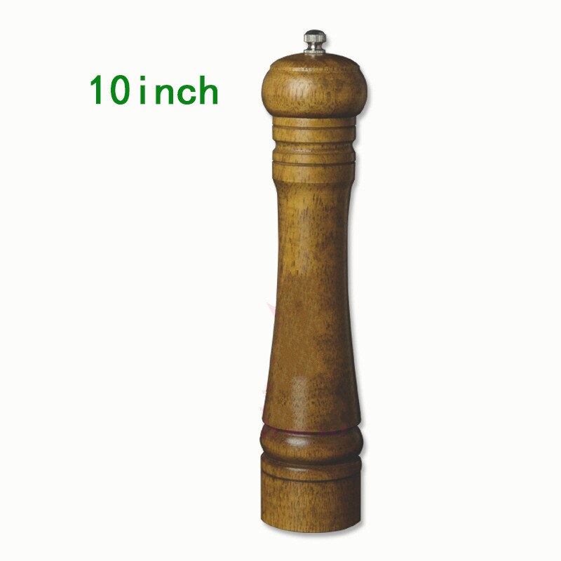 1PCS Eiken Grinder Zout en Peper Grinder Spice Grinder multifunctionele Kruiderij Fles Keuken Gereedschap (5,8, 10 inch) Pepermolen: 10-inch