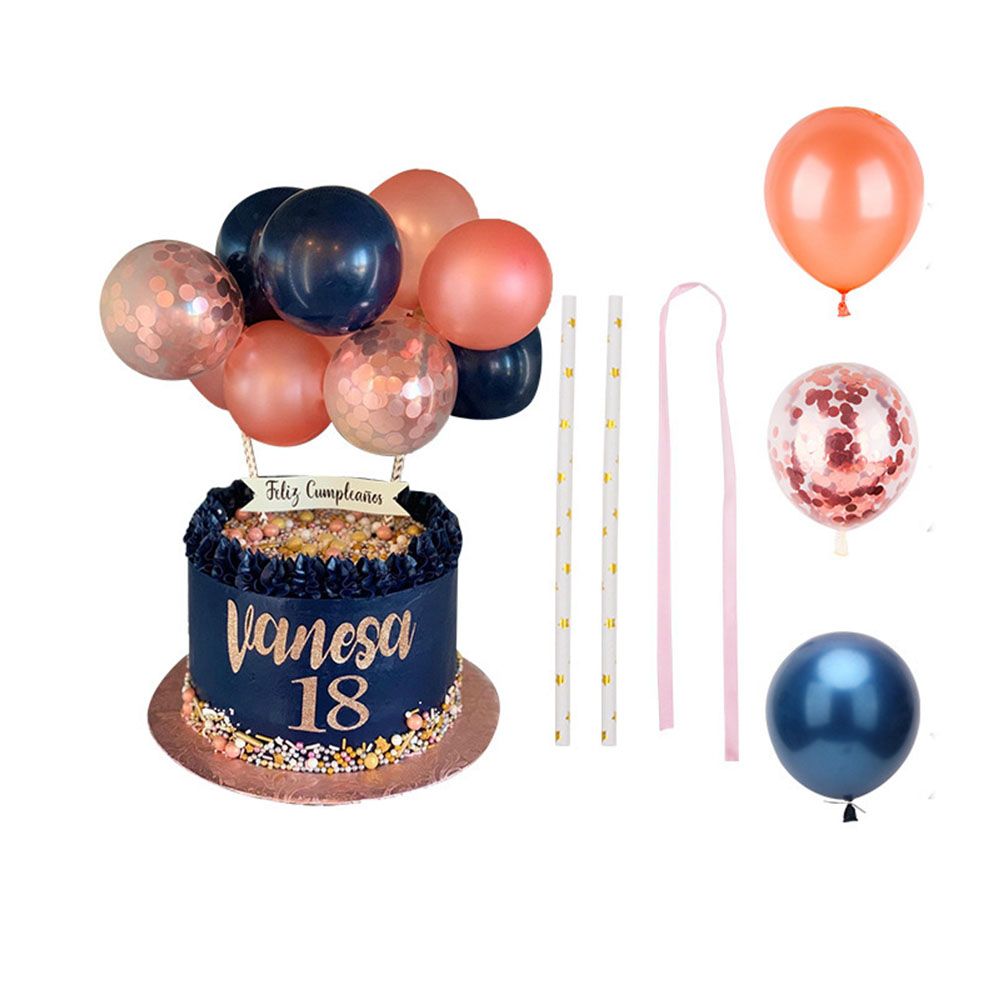 10Pcs Balloon Cake Topper 5Inch Confetti Balloon Mini Balloon Garland Cake Topper Girl Birthday Bridal Shower Party Decorations
