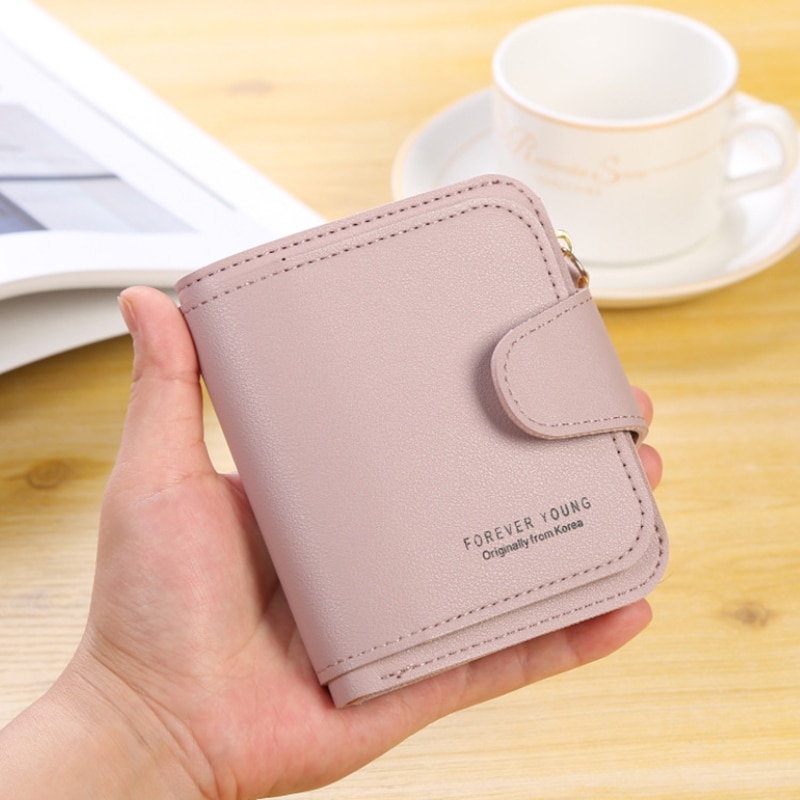 ladies short casual zipper buckle small card bag super soft leather pocket small handbag, wallet, card bag purse: 3