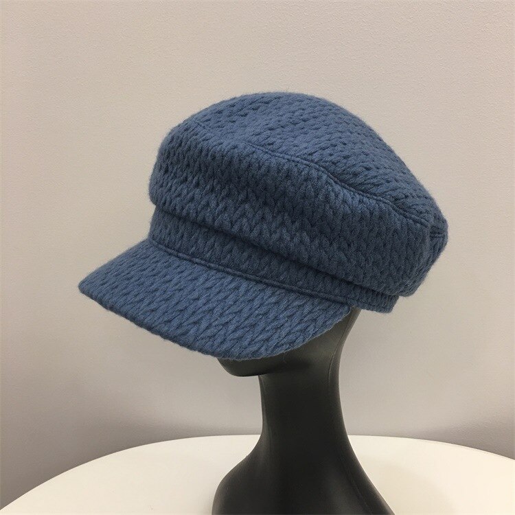 202010-2019090903 herbst Winter Dicke linie betroffen weben freizeit Dame Achteckigen Hütte männer frauen visiere kappe: Blau