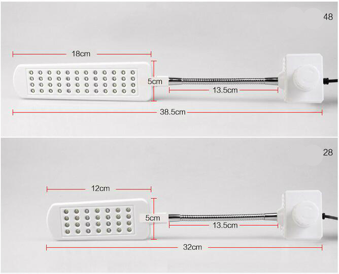 Black 28 LED Aquarium Fish Tank Clamp Clip Light White Blue Color Lighting