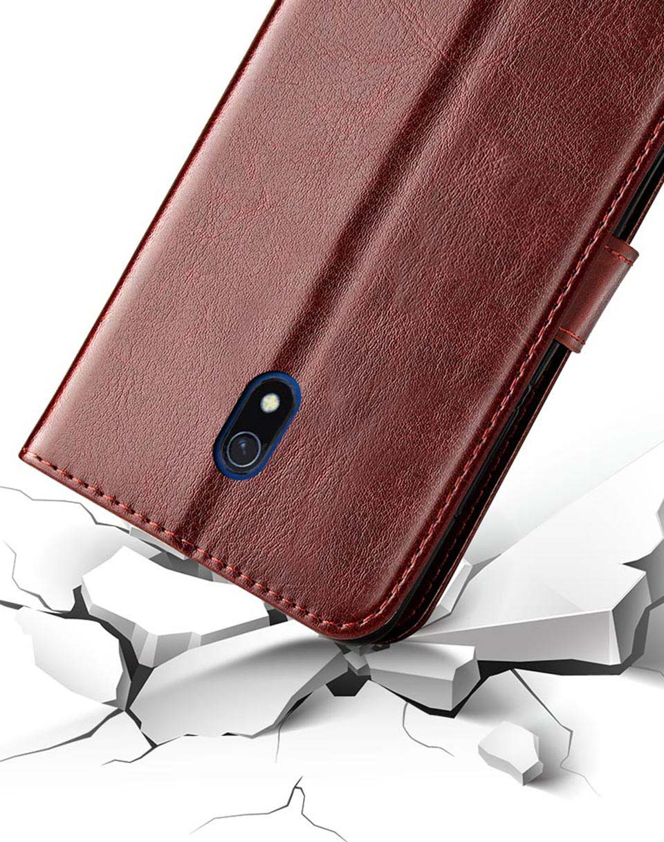 Étui à rabat en cuir pour Xiaomi, coque arrière pour Redmi 8A, 8A