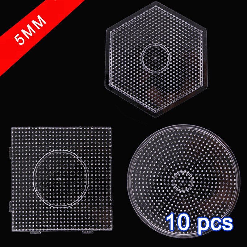 Yant jouet 10 pieces/set 5mm hama beads pegboard transparent template board circular square diy illustration material board perler beads