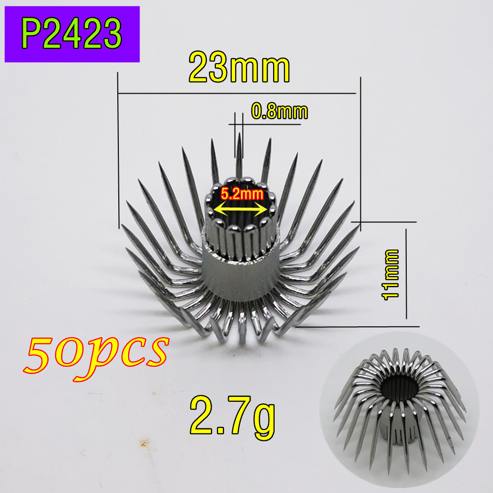 24 pin gancho calamar 10 Uds 20 piezas Uds 50 Uds alambre de acero inoxidable Alambre de gran cebo accesorios gran sepias pulpos atraer herramienta para pesca de mar DIY: P2423 - 50pcs