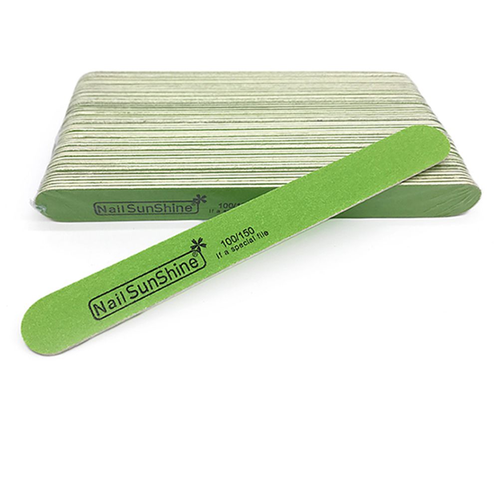 Lime à ongles professionnelle, 1 pièce, papier de verre, forte et épaisse, tampon pour manucure, outils de ponçage, Lime 80/100/150/180/240: green