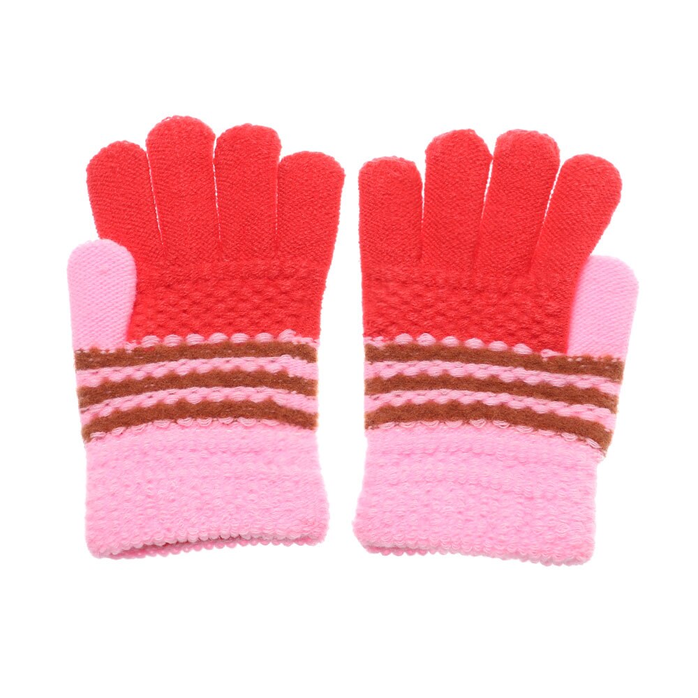 Nuevos guantes para niños bebés niñas Color caramelo estrella Casual guantes invierno cálido manoplas de punto guantes encantadores de dibujos animados: 4