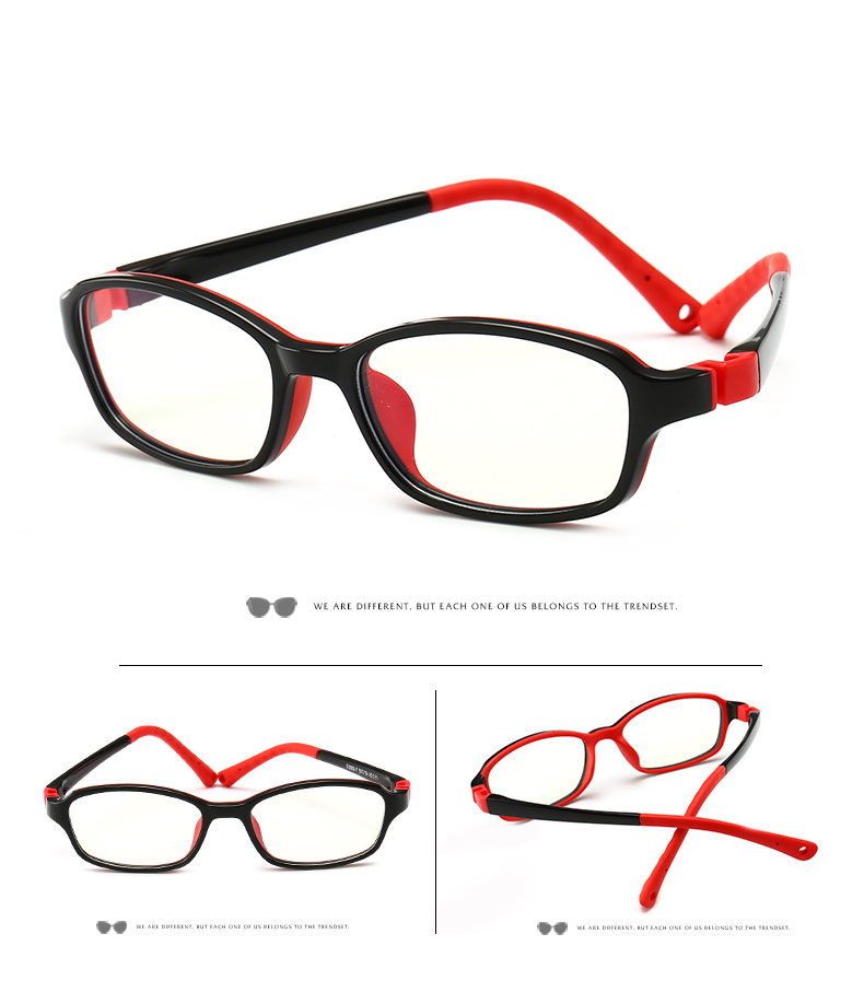 Vcka børn anti-blå lys briller ramme  tr90 computer pige spil beskyttelsesbriller dreng silikone børn ultralette briller: 2