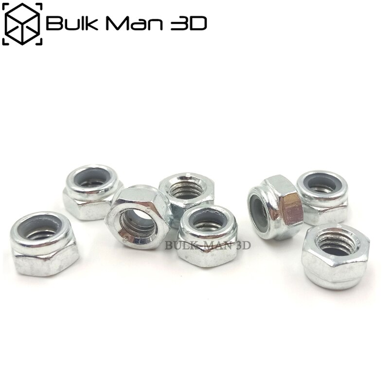 50pcs M5 Nylon Lock Nut,Locking Nut,Self Lock Nut,Stainless Steel Self Locking Hex Nuts for CNC 3D Printer