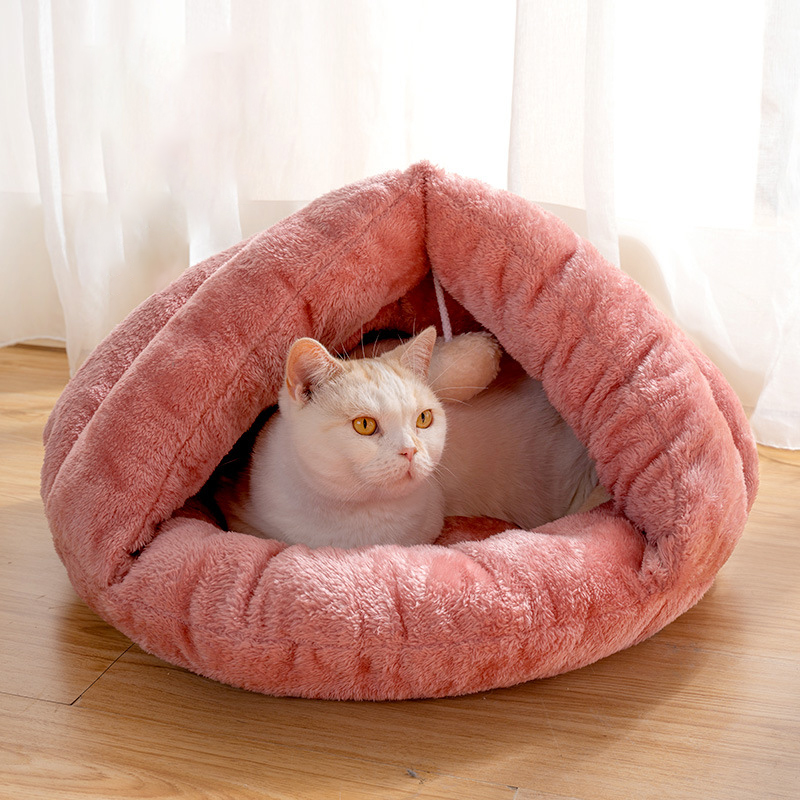 Pantoffel Katze Nest Weiche Katze Bett Welpen Zwinger Chihuahua Schlafsack Katze matt Waschbar Haustiere Höhle Haus Winter Warme Hund liefert