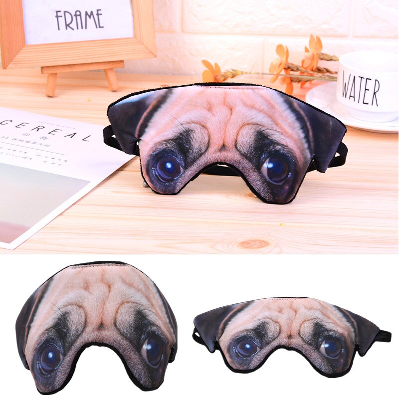 3D Hond Oogmasker Shading Slaap Ademend Grappige Cartoon Animal Print Hond Oogmasker Comfortabele Katoen Blinddoek
