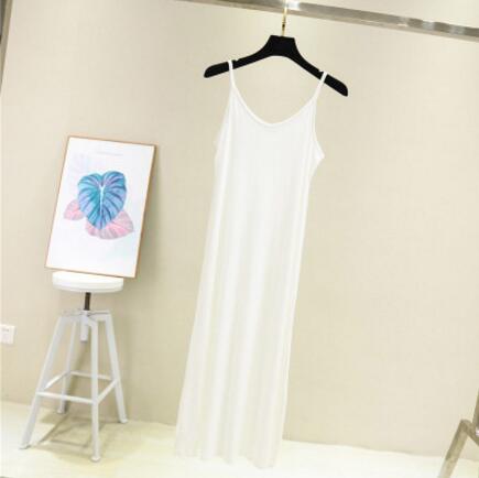 Frühling Sommer 2024 Frau Panzer Kleid lässig modal sexy Leibchen Elastische Weibliche Hause Strand Kleider Oansatz Camis sexy Kleid: XL / Braun