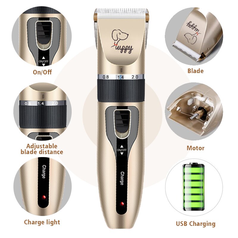 2022 Electric Dog Clippers Pet Cats Hair Clipper Animals Grooming Haircut Cutter Shaver Trimmer Set Rechargeable