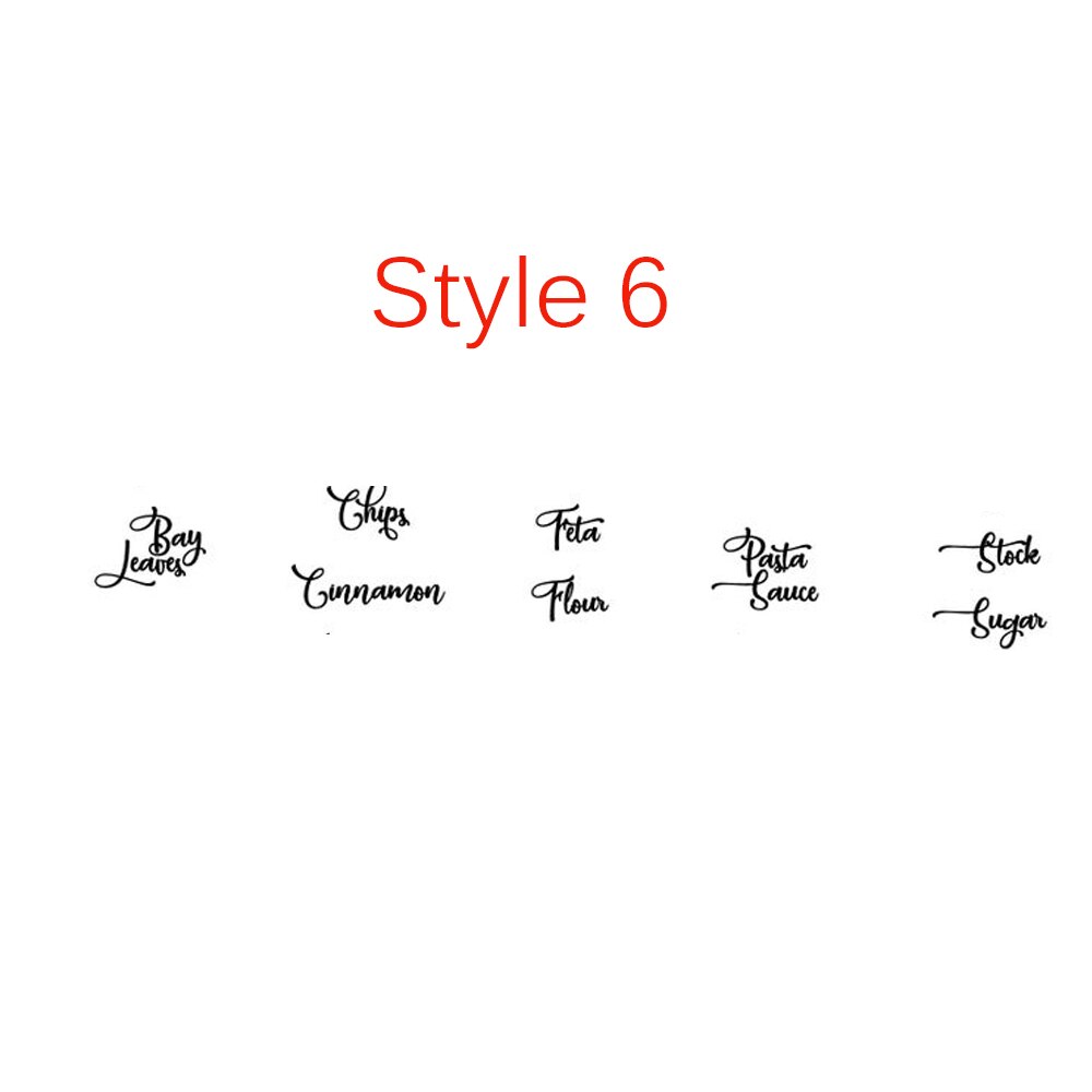 4 szt. 6cm kanister naklejki etykiety, mąka kuchenna naklejki cukru, kanister etykiety winylowe, naklejki organizacji kuchni: Six