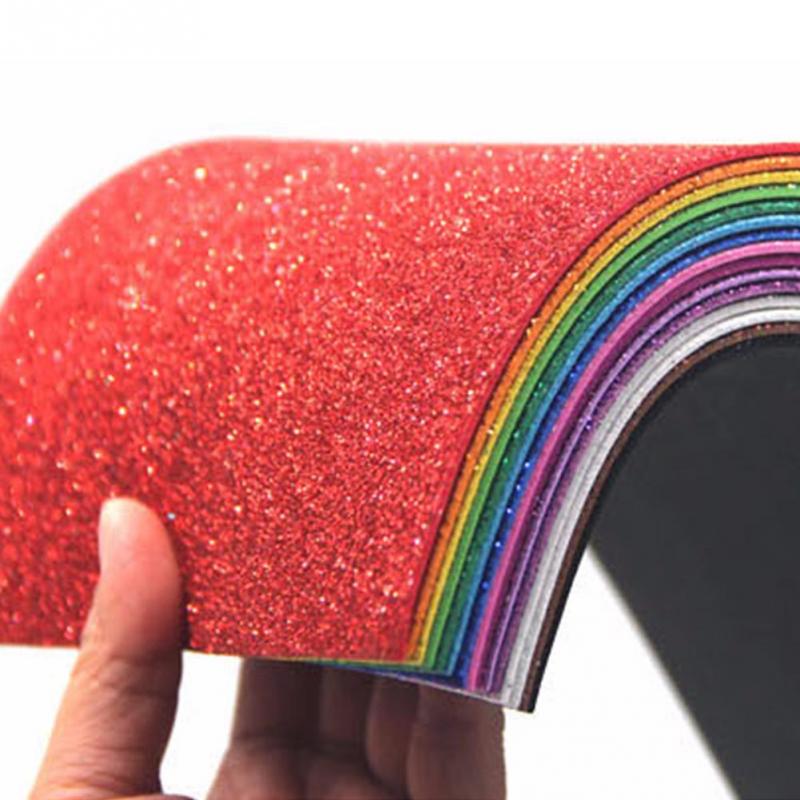 10pcs Glitter Foam Paper Sparkles Paper Children's Craft Activities DIY Cutters Flash Gold Handcraft Paper cutting Sheets