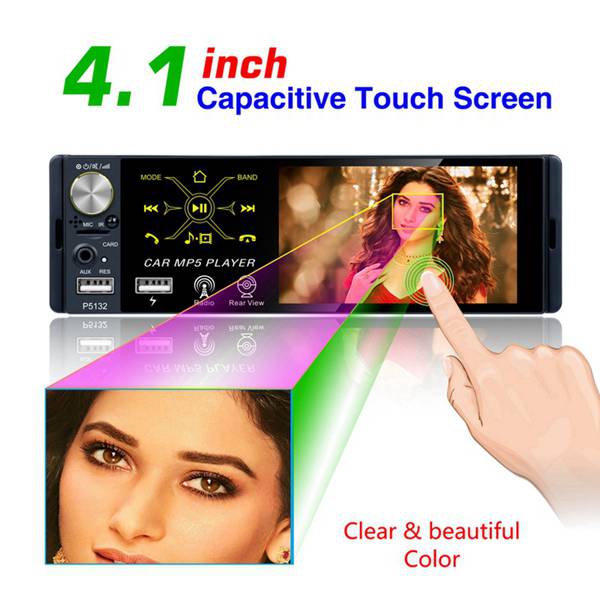 Autoradio voiture MP5 lecteur vidéo 1 Din Contact Sn 4.1 pouce Contact Sn Bluetooth FM / AM / RDS AUX TF USB télécommande wi