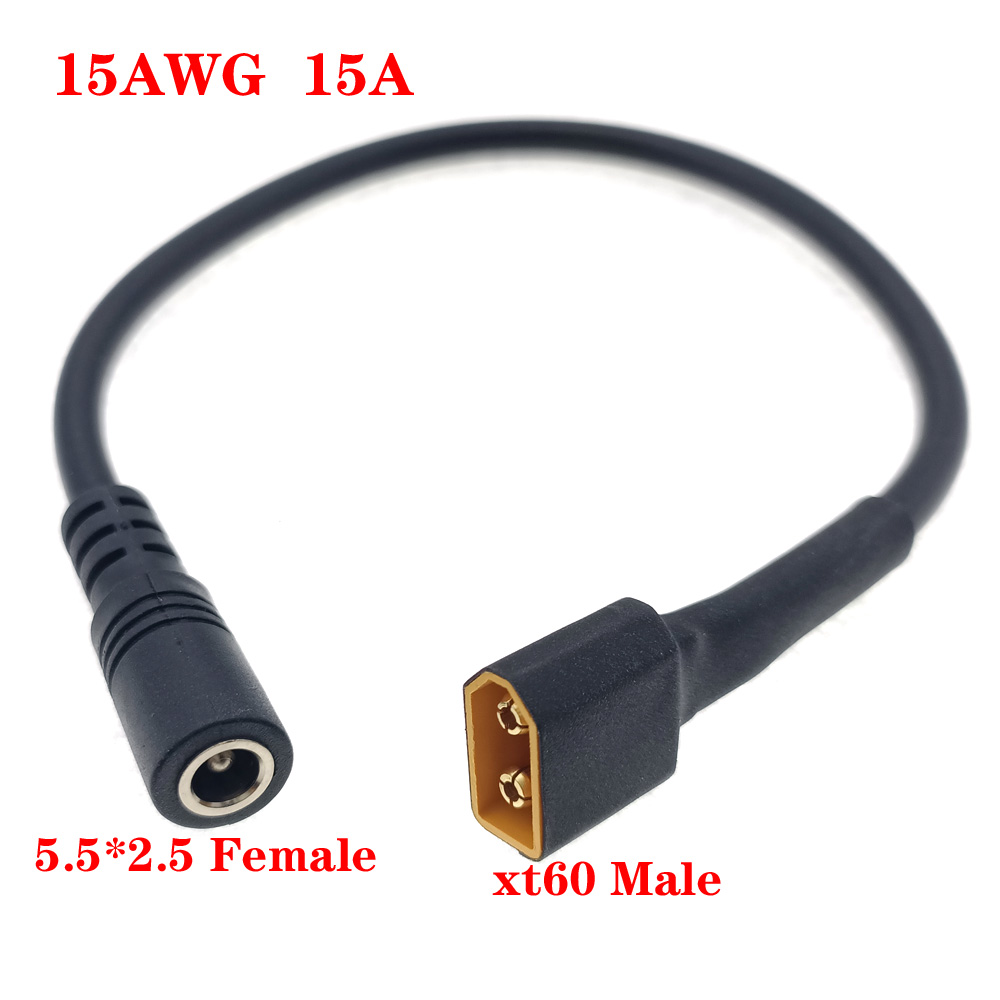 1 Uds 10A Ultra-suave XT60 conector macho hembra a DC 5525/DC5521 Cable de alimentación para reparación de campo multirotor Fly FPV aplicar: Rojo