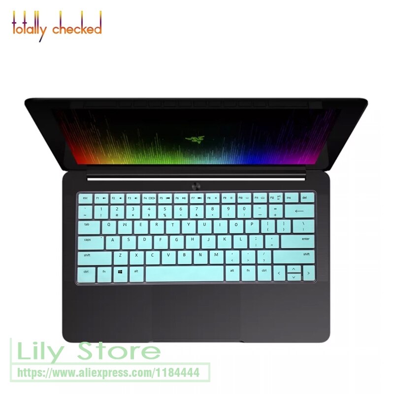 for Razer Blade 15 Advanced Gaming 15.6'' Silicone laptop keyboard cover Protector: whiteblue