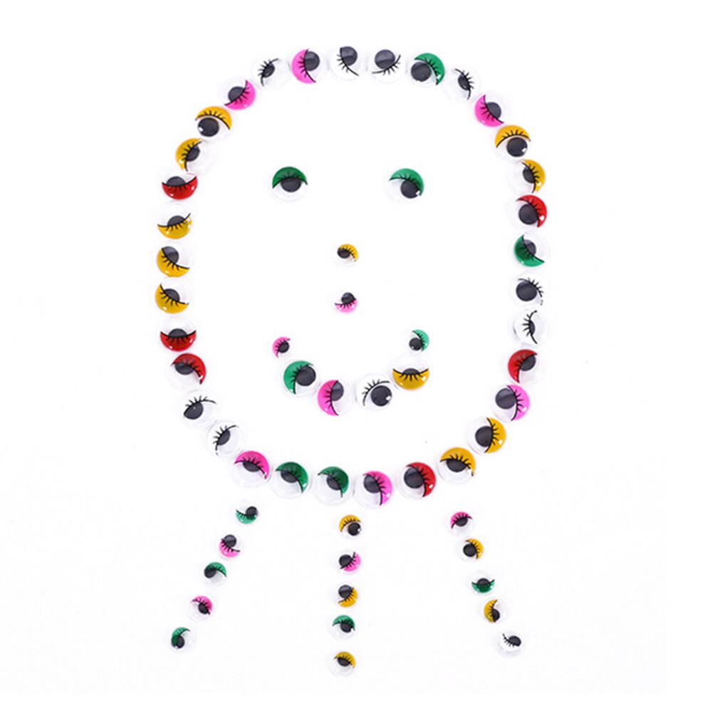 Ojos saltones con pestañas, accesorio para manualidades, colores variados, 100 Uds.