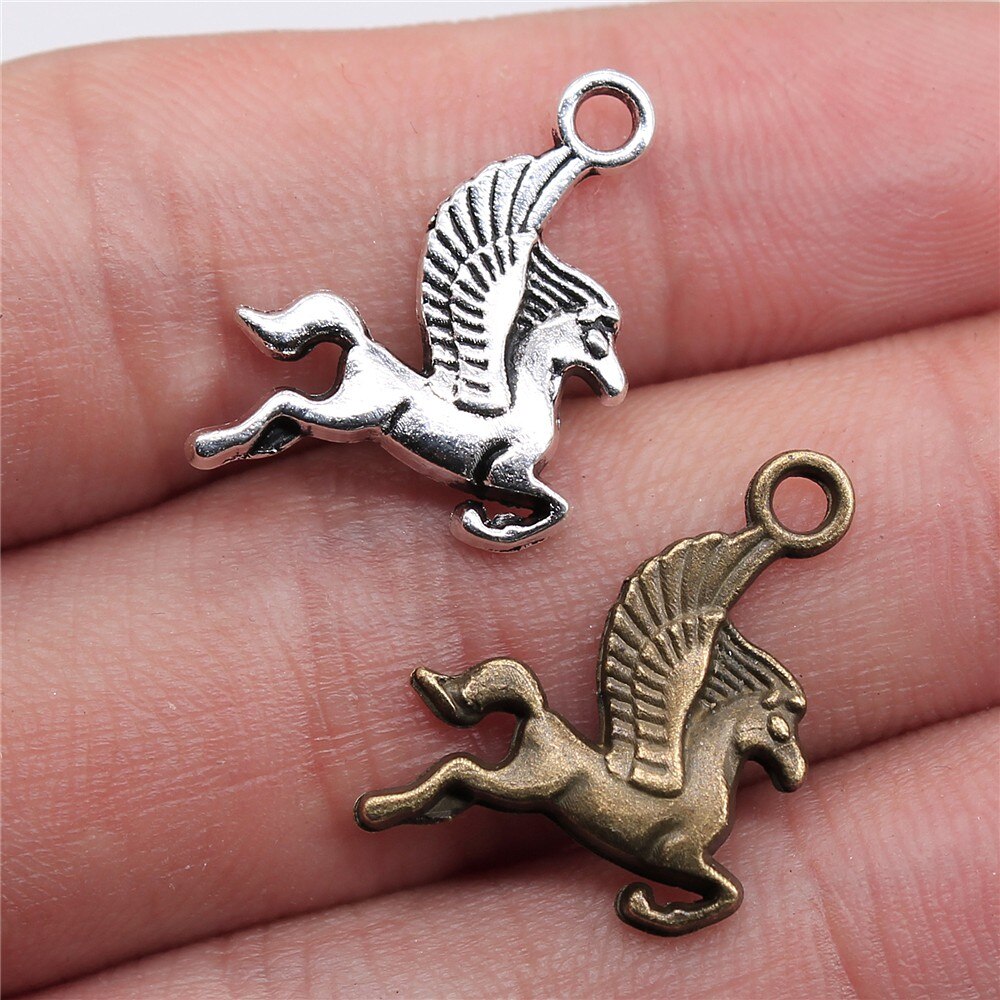 Wysiwyg 20Pcs Charms Pegasus Flying Horse 20X15Mm Antieke Maken Hanger Vintage Tibetaanse Brons Zilver Kleur Handgemaakte sieraden