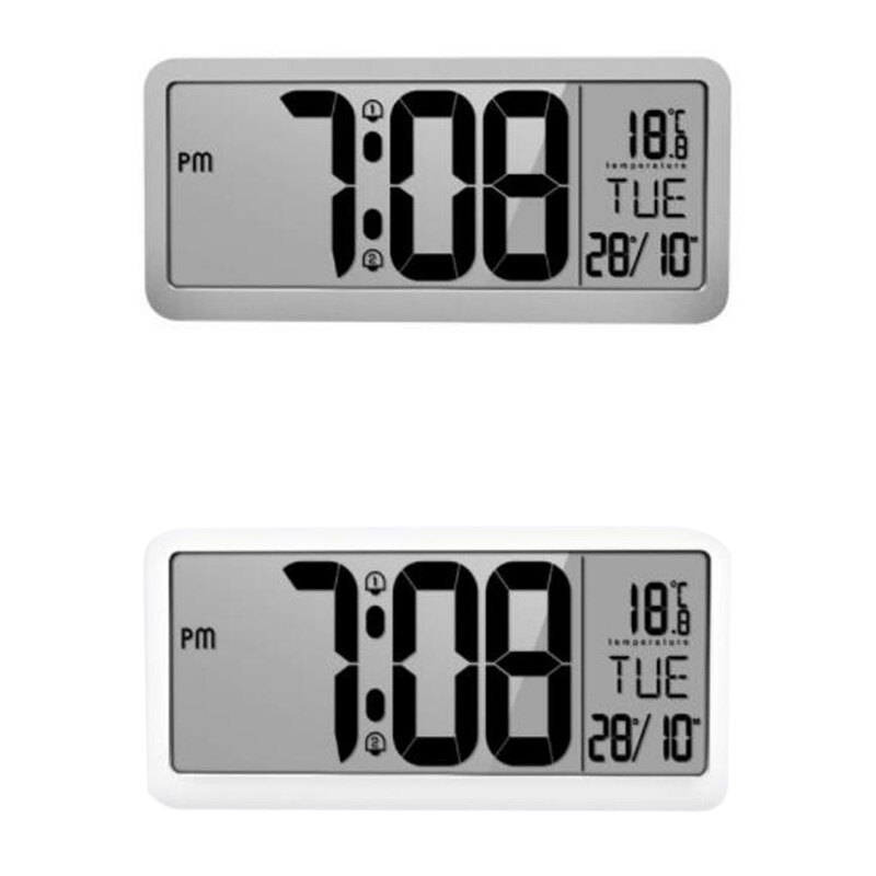 Square Wall Clock Series 14Inch Large Digital Jumbo Alarm Clock LCD Display Multi-Functional Upscale Office Decor Desk