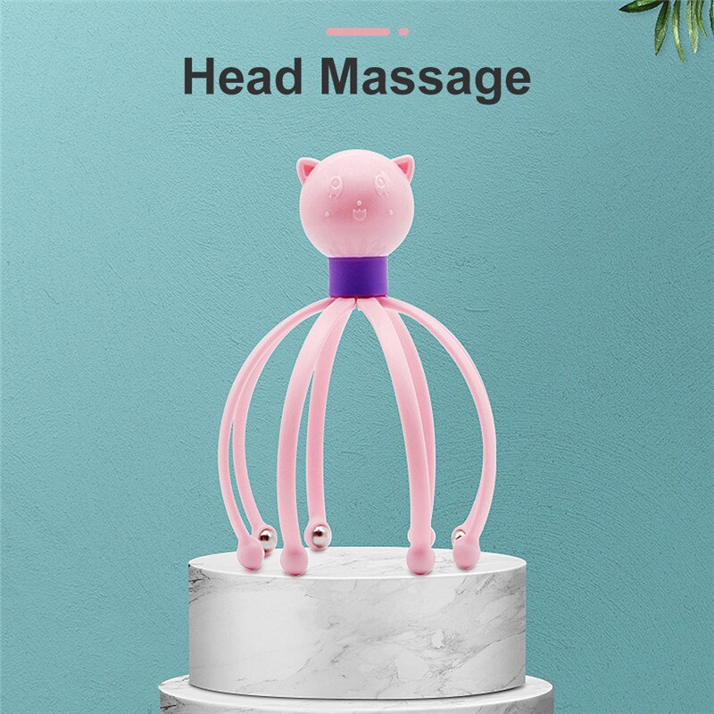 Masseur de tête de poulpe, Relaxation du cuir chevelu, soulagement du corps, élimination de la Tension musculaire, fatigue, Instrument de massage de tête en métal