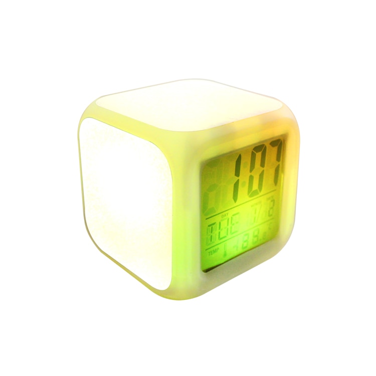 Blank Sublimation Color light alarm clock for transfer Printing Blank consumables DIY