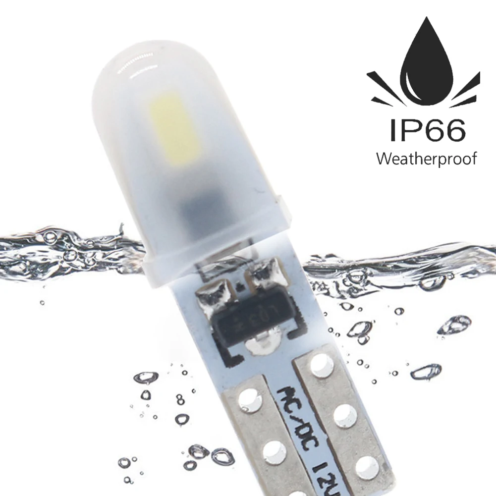 Ampoule LED T5 pour tableau de bord de voiture, 5 pièces, lampes de tableau de bord 2-3014 SMD sans polarité, 7 couleurs d'éclairage vibrantes, DC 12V