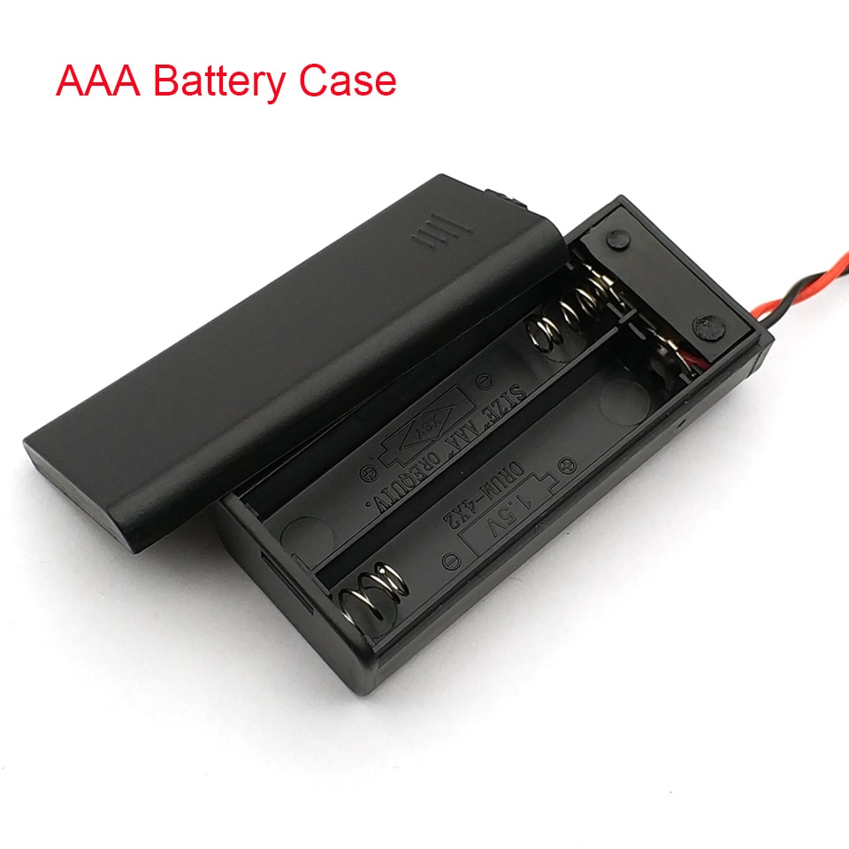 Aaa Batterij Houder Case Box Met Leads Met Aan/Uit Schakelaar Cover 2 Slot Standaard Batterij Container