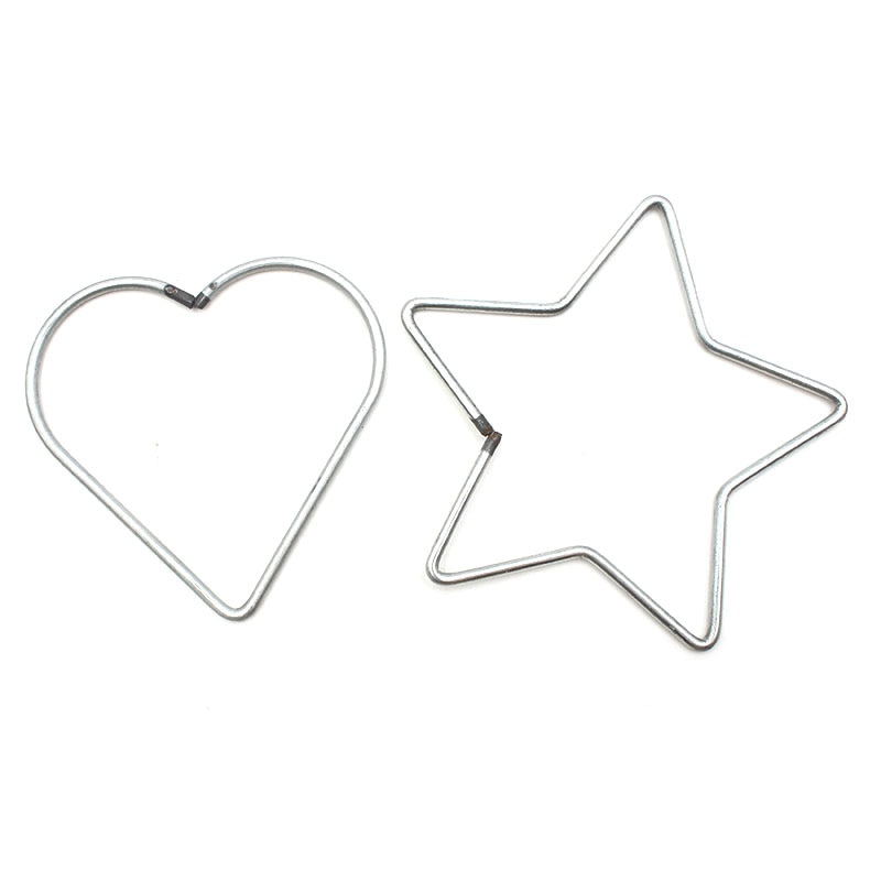 Dromenvangerring in de vorm van een hart, dromenvangerring in de vorm van een ster, macramé, doe-het-zelf dromenvanger