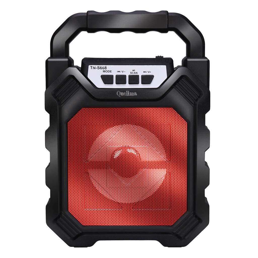 HIPERDEAL High Power Bluetooth Speaker Wireless Stereo Subwoofer Subwoofer Music Player Color LEDFM Radio HIFI Sound: Red