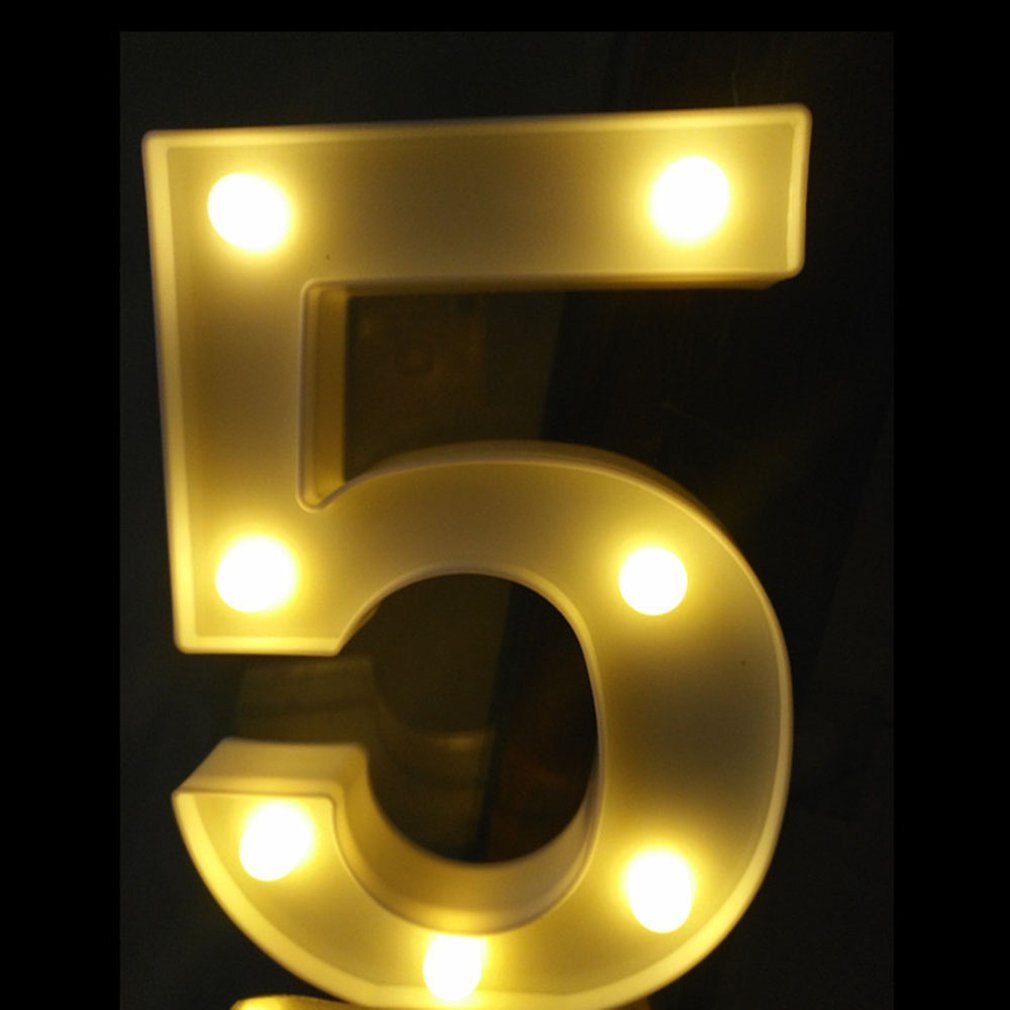 INS Engels brief licht LED symbool modellering lamp bruiloft digitale licht verjaardag voorstel wit licht