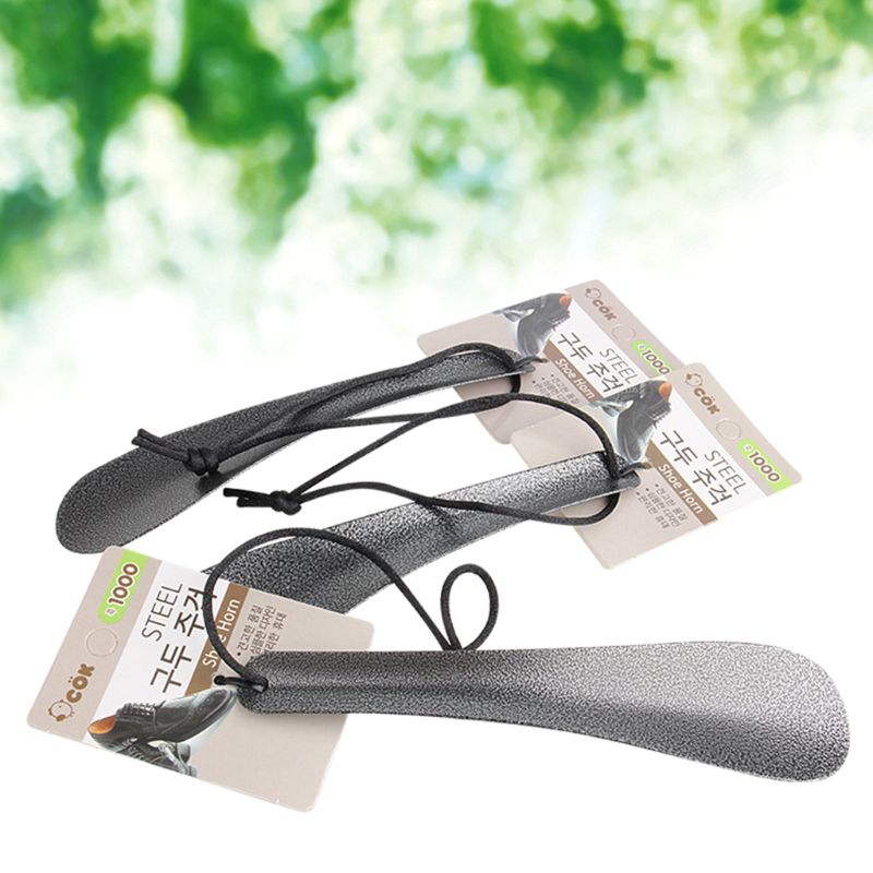 Stainless Iron Shoe Horns Shoehorn Lifter Flexible Sturdy Anti Slip Easy Handle Spoon Convenient Household Tool