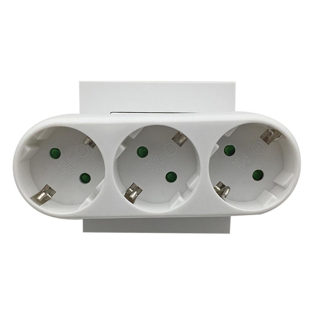 ALLOYSEED EU Stekker Adapter - 1 naar 2 of 1 naar 3 Weg Stopcontact Converter - 250V 16A 3500W Reisstekker