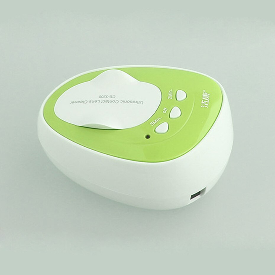 Ultra Sonic Ultrasonic Contact Lens Cleaner Auto Eye Protein Cleaning Box: Green / us
