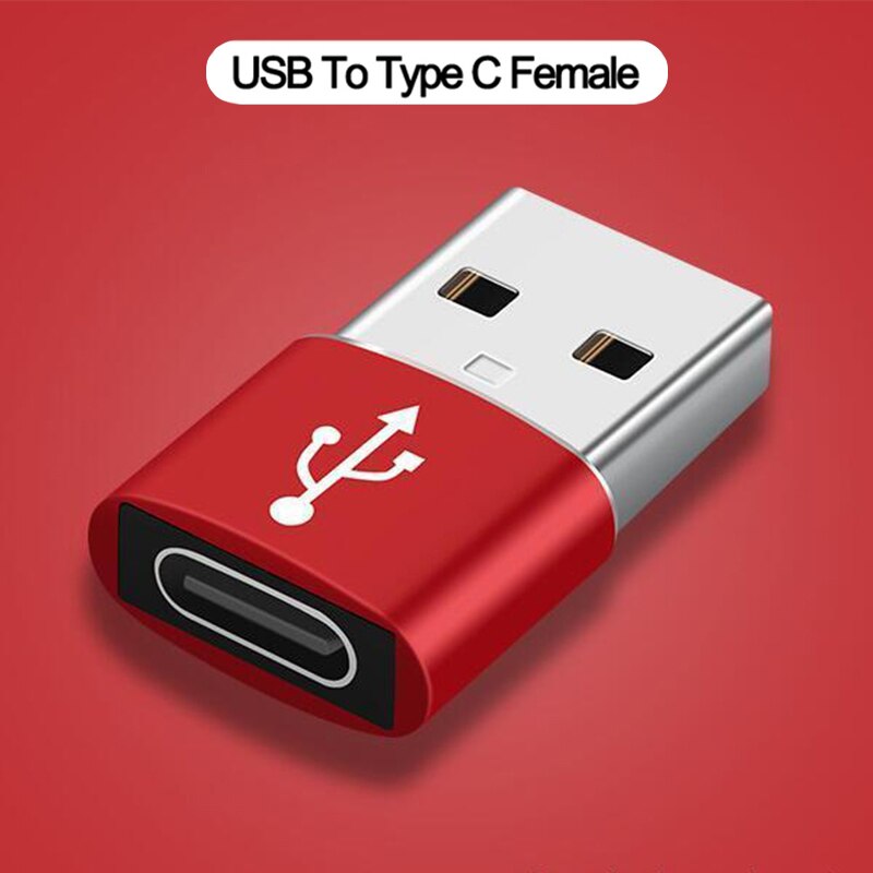 Convertitore di cavo da maschio a USB femmina di tipo C per telefono cellulare 2in1 connettore da Micro usb a USB adattatore OTG per laptop U Disk Mouse: USB-Type C Red